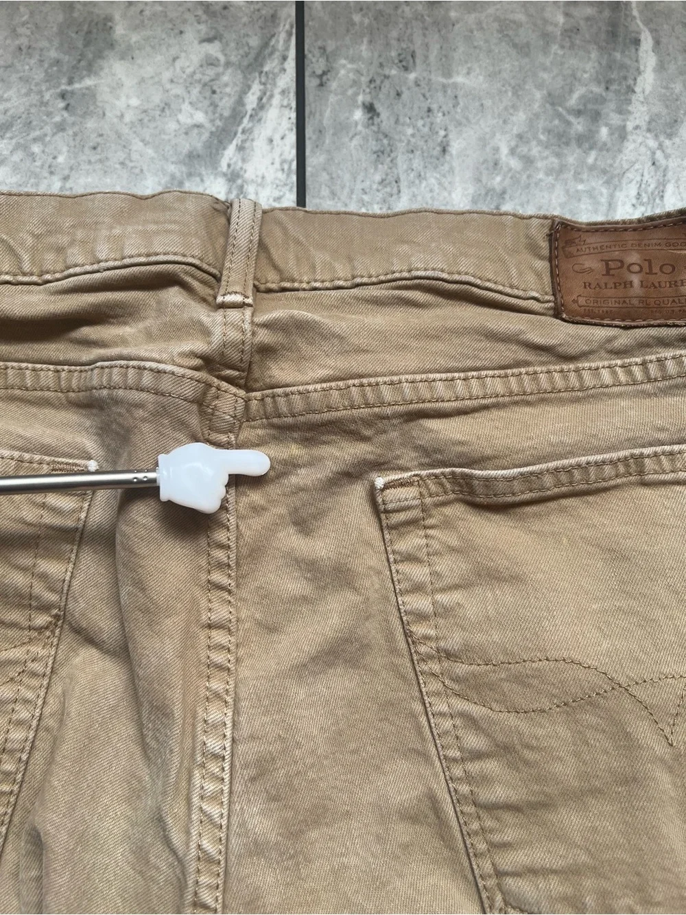 Polo Ralph Lauren Men's Chino Pants 34x32 Tan Khaki Slim Straight Logo Casual